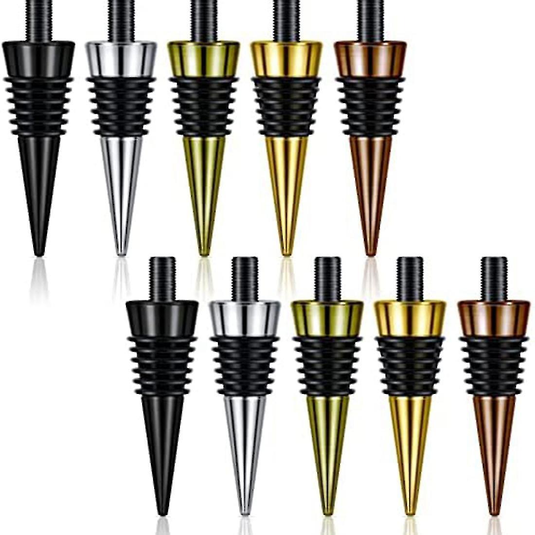 10 Pieces Blank Bottle Stopper with Threaded Post Metal Wine Stopper Inserts Set Hardware for Wood