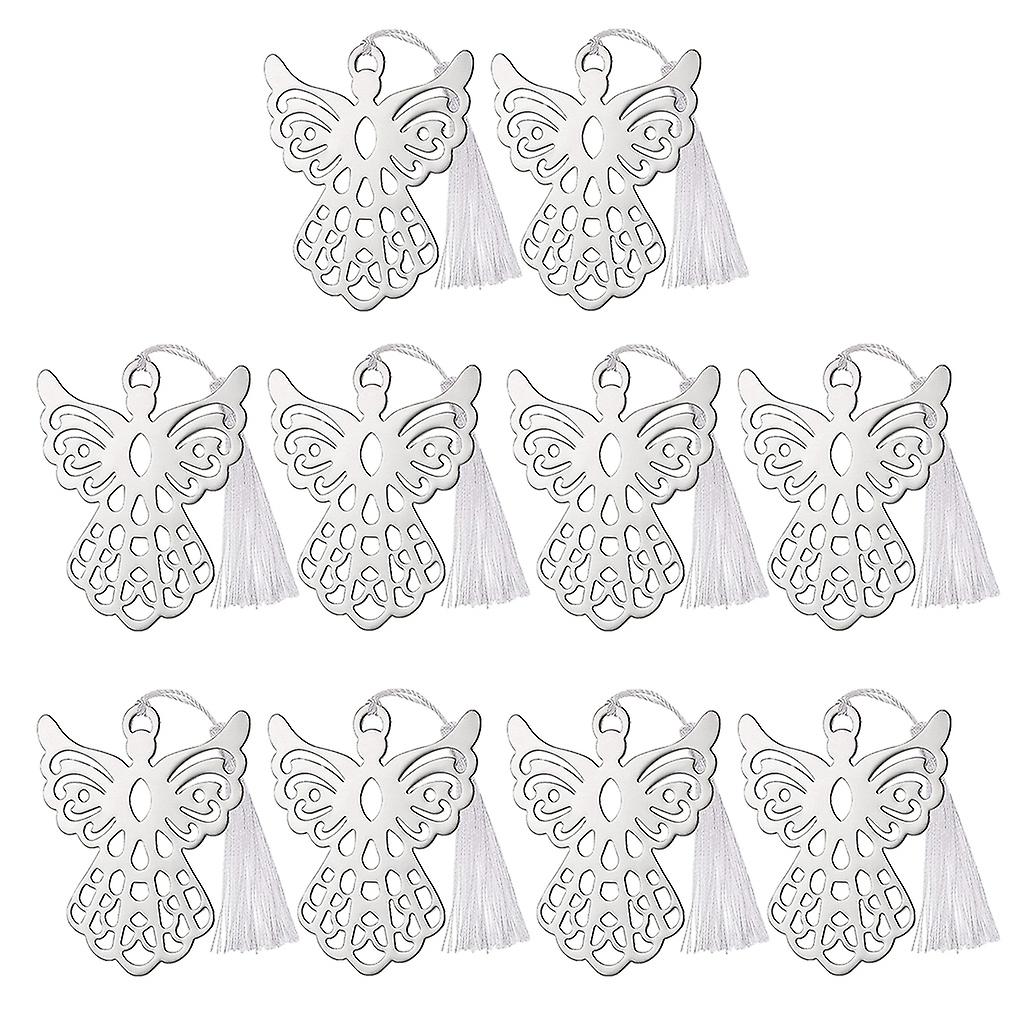 10個のエンジェルメタルブックマークセットステンレス鋼ブックページマーカーギフト用品