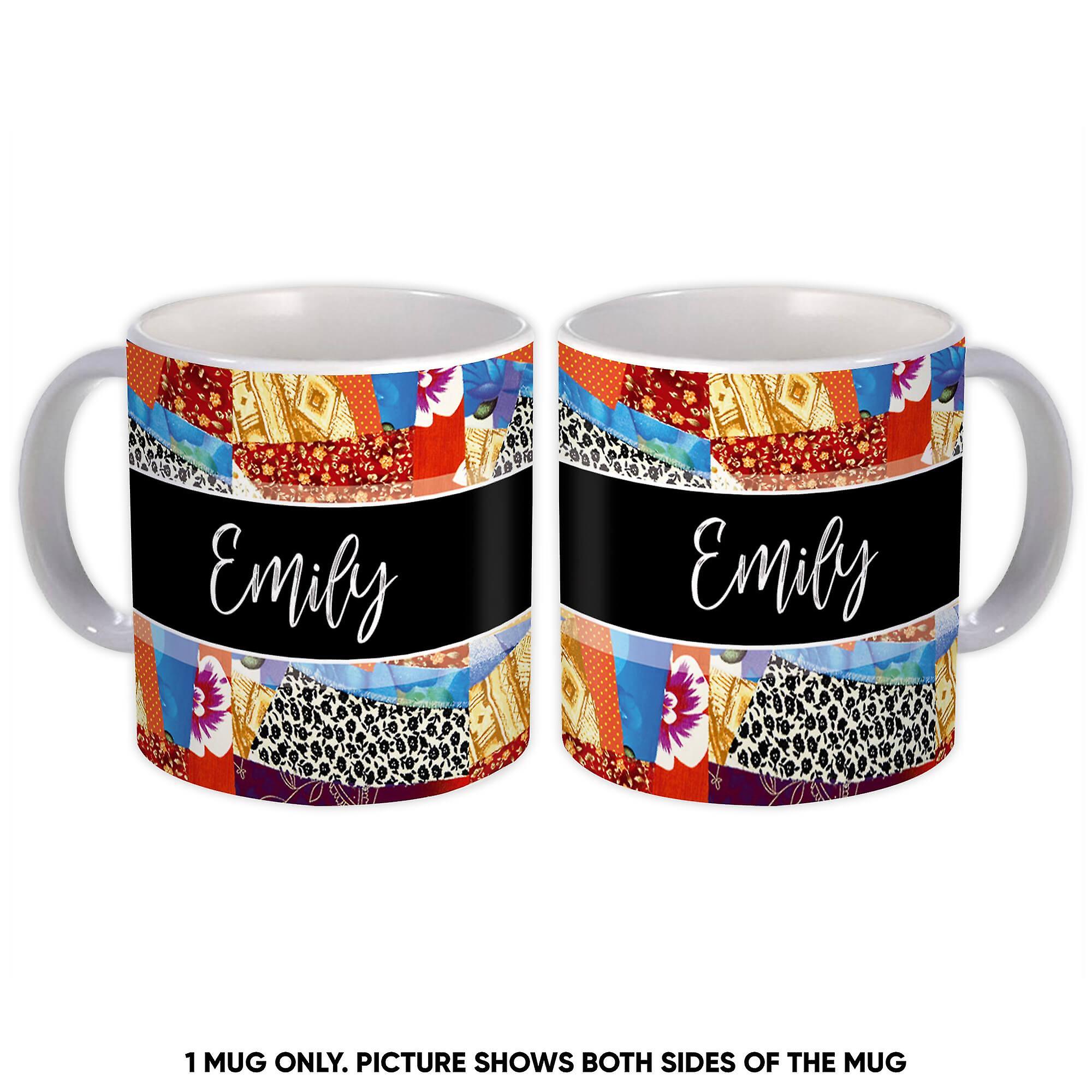 Gift Mug: Patchwork Fabric Pattern Floral