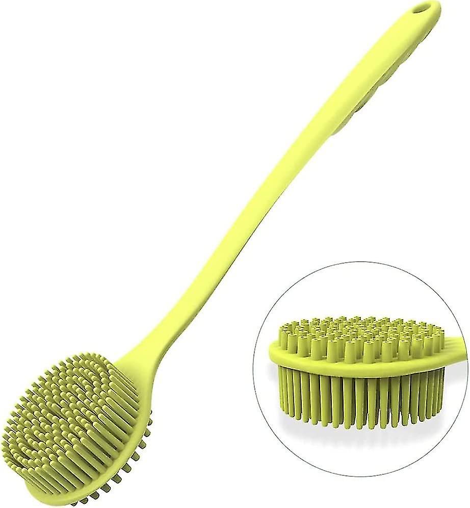 Shower Brush, Silicone Shower Brush With Soft Bristles And Long Handle, Silicone Body Brush