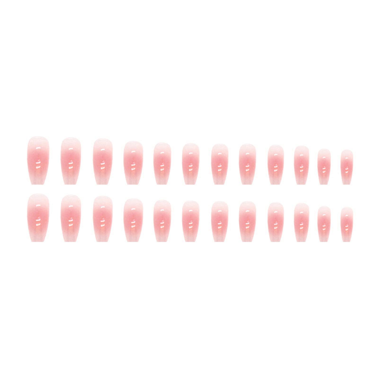 Gradient Pink Artificial Nails Sweet & Charming Reusable False Nails
