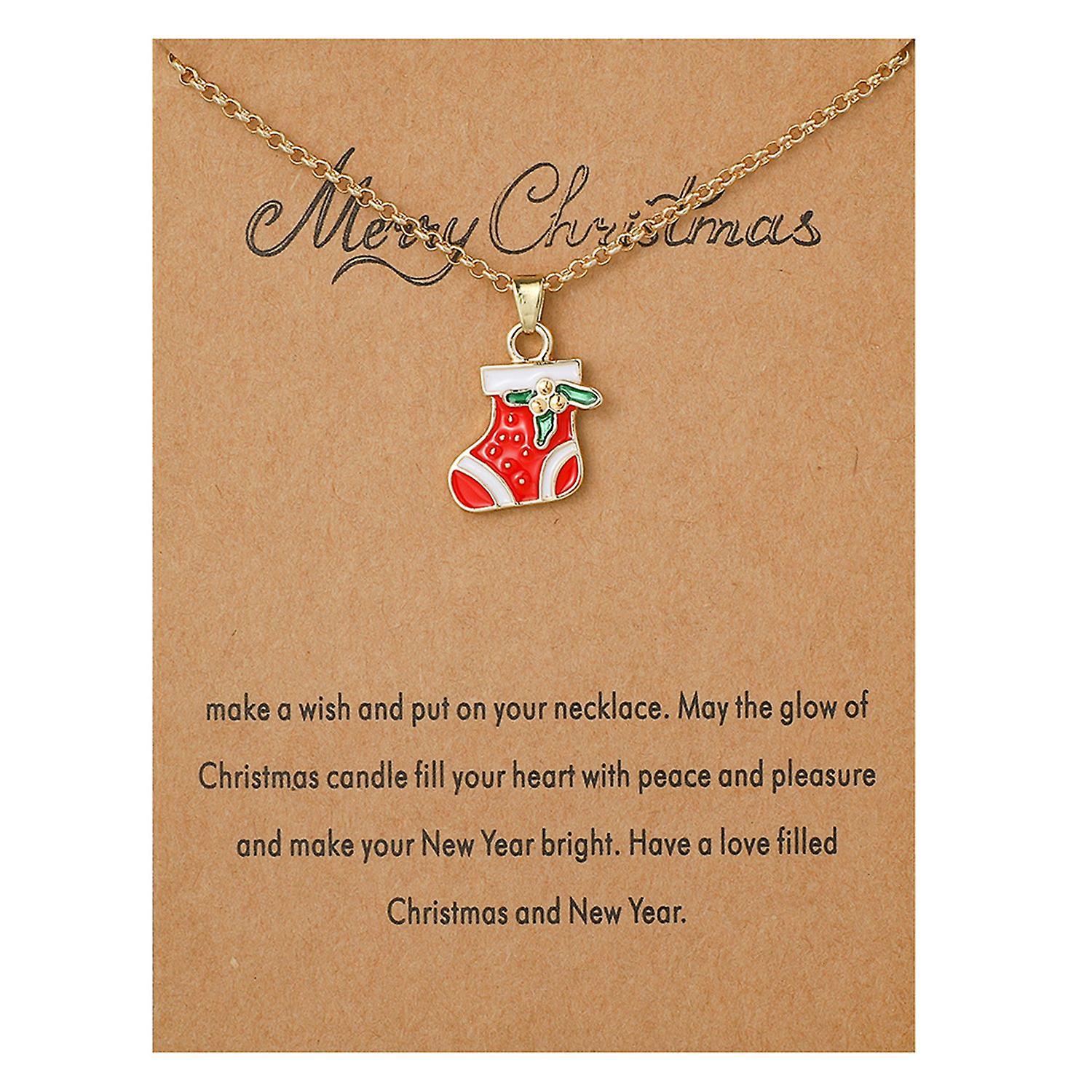 Christmas Necklace Santa Claus Festive Accessories Blessing Christmas Tree Moving Christmas Card Pen