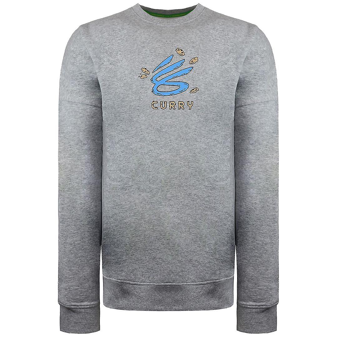 Under Armour Curry Long Sleeve Crew Neck Mens Grey Cookies Sweater 1369618 011