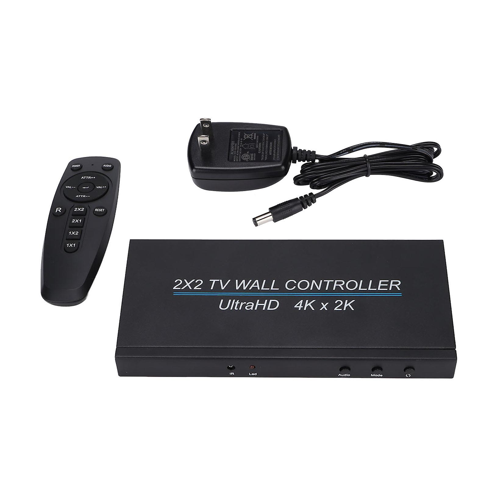 Multi-Screen Image Splicer with HDMI Input, Supports 1x4 and 2x2 Configurations, 110-240V US Power