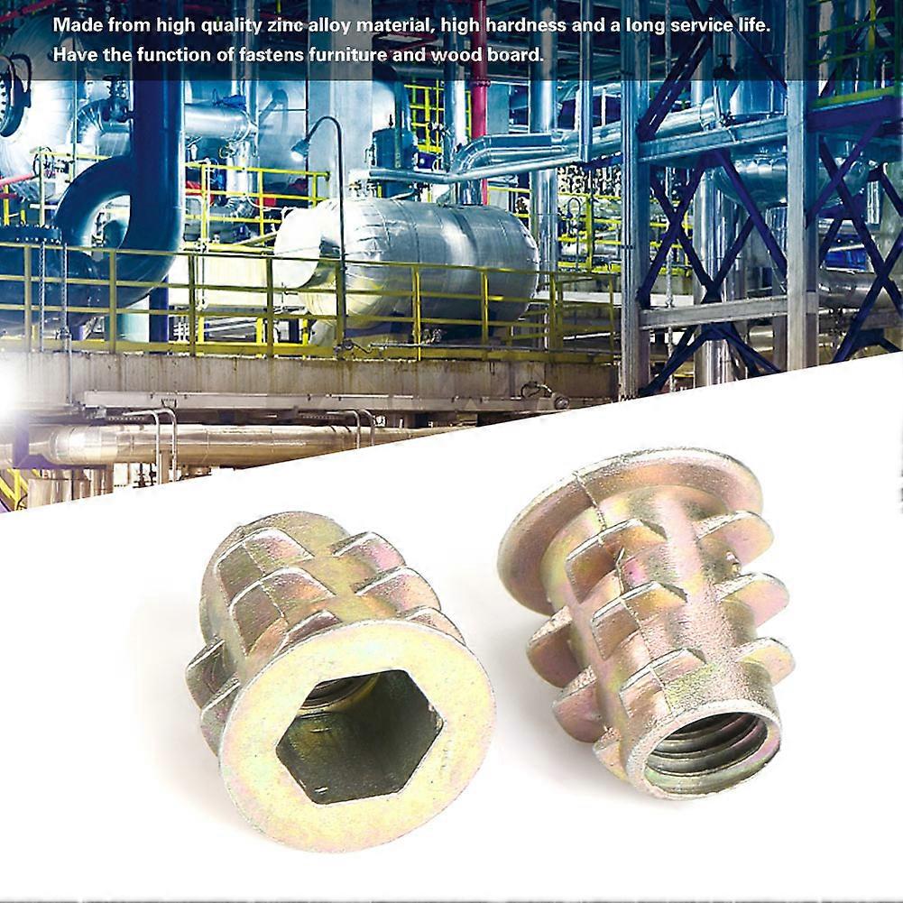 100pcs M5*10 Zinc Alloy Inside Hex Socket Insert Nuts for Wood