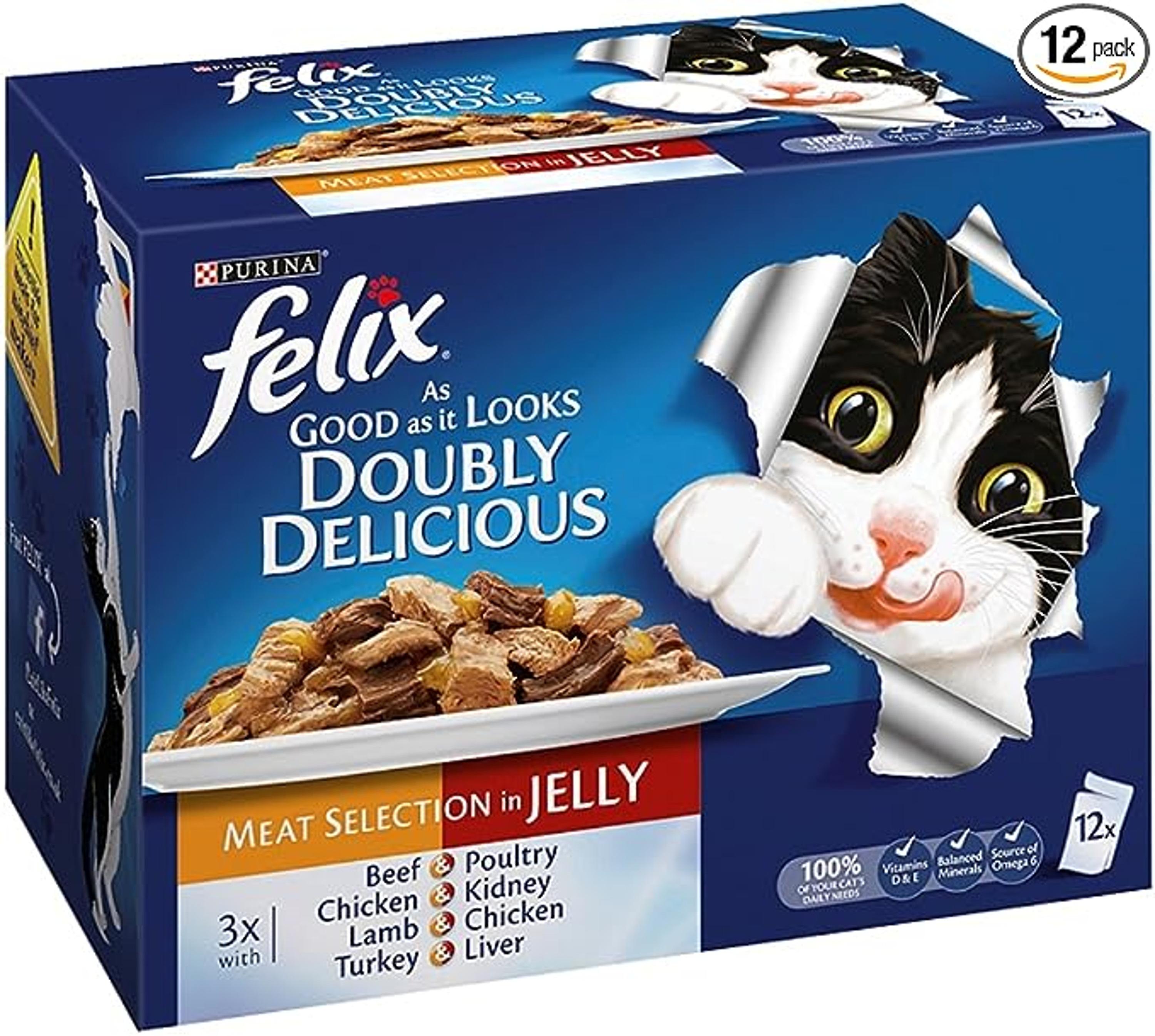 Felix As Good As It Looks Doubly Delicious Meat Jelly Cat Food 88 x 100g