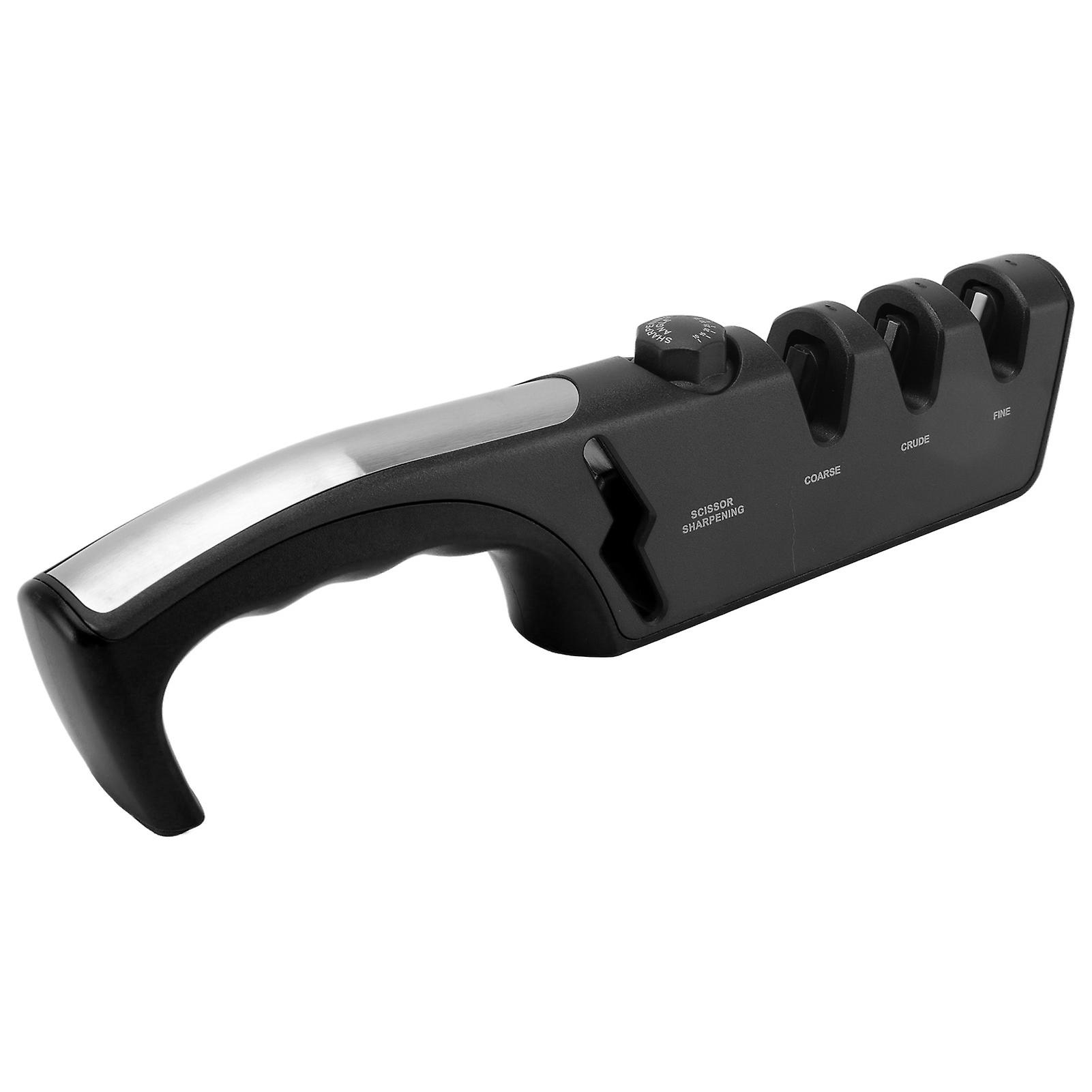 Knife Sharpener Diamond Black Ergonomic Multifunctional Adjustable 3 Stages Kitchen Tool Black 