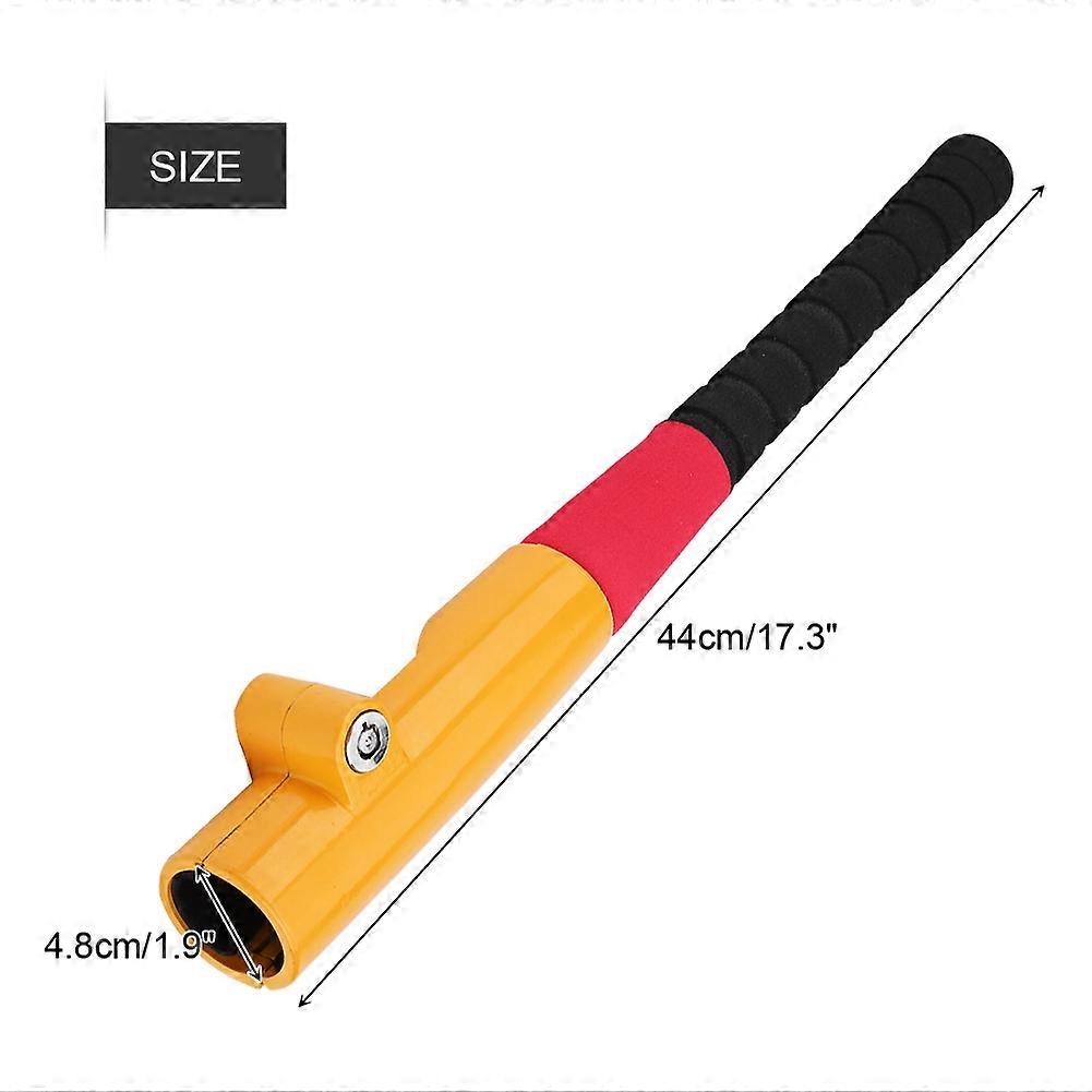 Universal 44cm Car Steering Wheel Lock with 2 Keys, Black/Yellow/Red