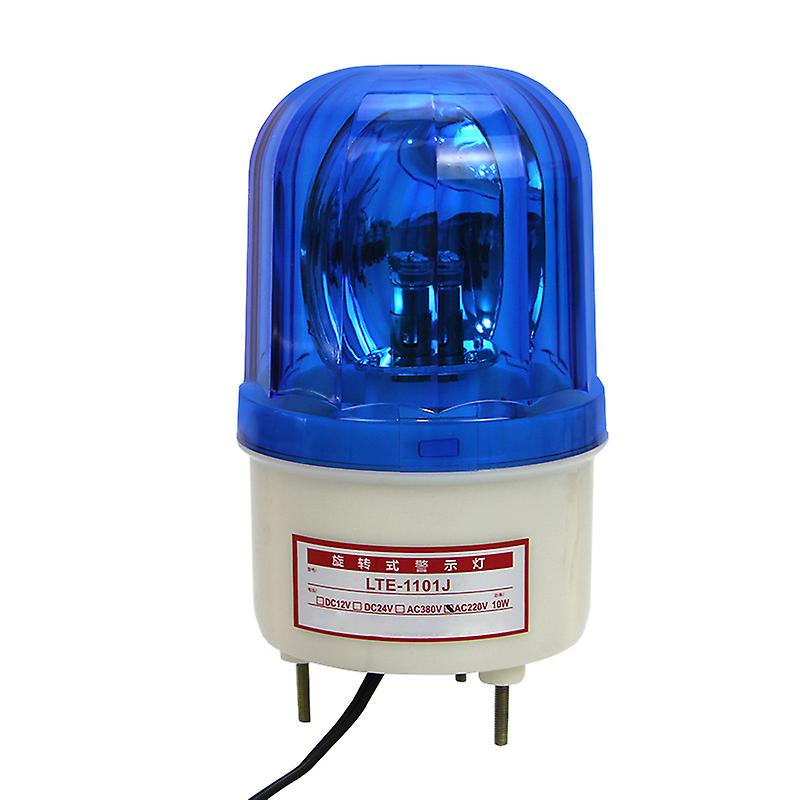 Blue 12V Rotating LED Warning Light - 90dB Alarm, Waterproof, Dustproof Security Lamp