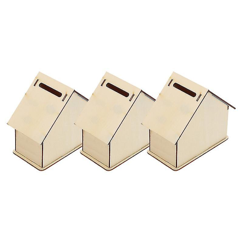 3pcs Diy Wooden Saving Pot