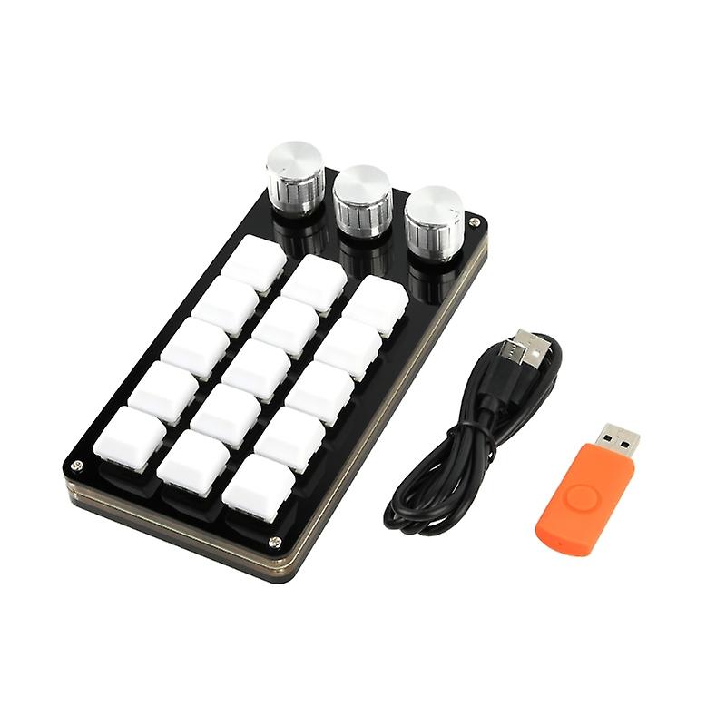 15 Keys Mini Keyboard 3  Knob Customize Gaming Video Editing Programming Keypad