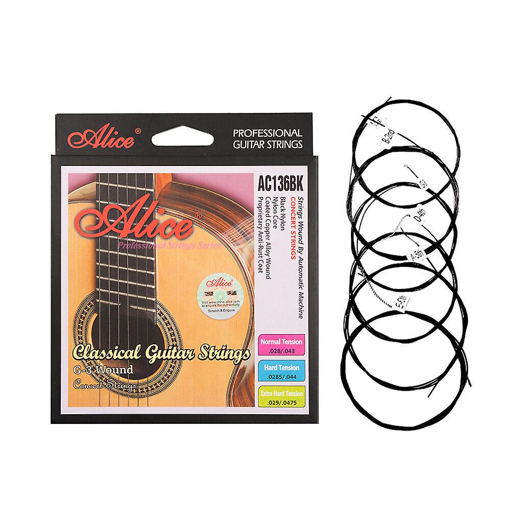 Classical Guitar Strings Ac136bk With Black Nylon 6 Strings Guitar Accessories
