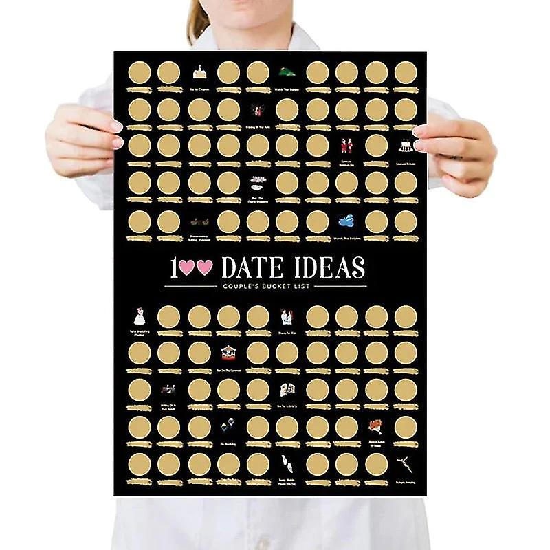 100 de date Idei Scratch Off Poster 100 de lucruri între cupluri Scrape Poster 100 Date Poster Cuplu Poster