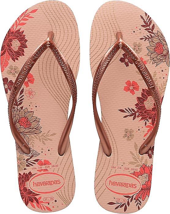 Havaianas Slim Organic Rose Ballet Golden Blush Gold Chanclas de playa de verano para mujer