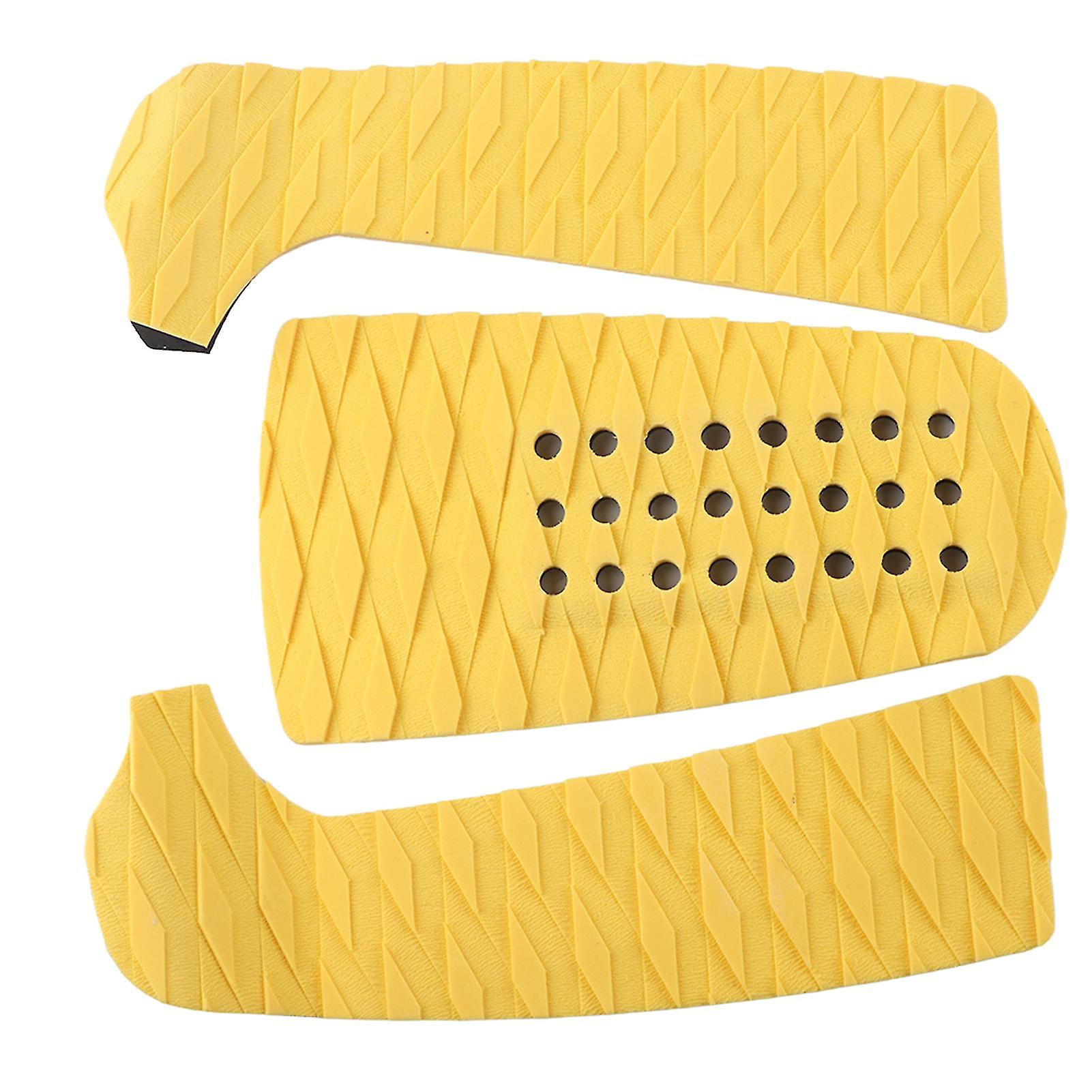 Eco-Friendly EVA Foam Surfboard Traction Non-Slip Mat - 3PCS Yellow Deck Pad Accessory