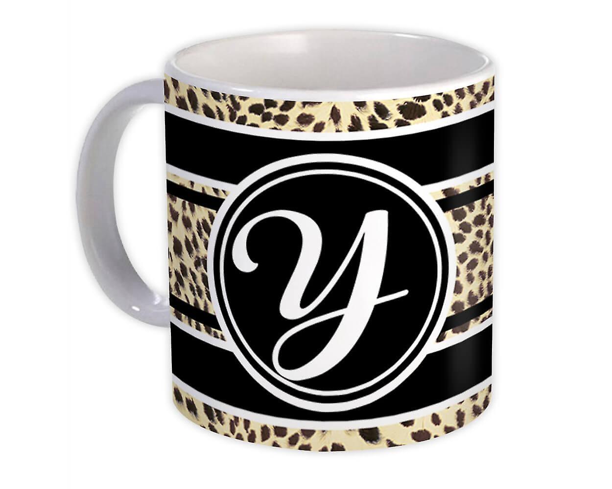 Gift Mug: Monogram Letter Y Cheetah