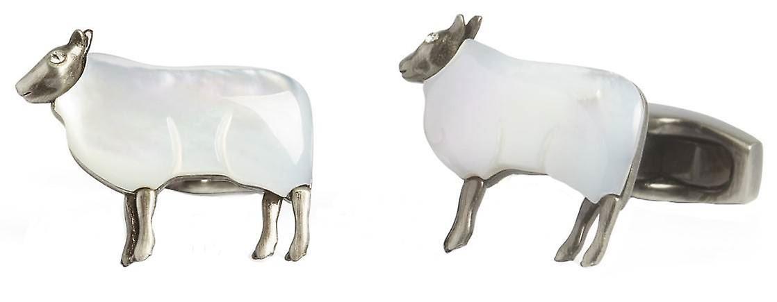 Simon Carter Darwin Sheep Cufflinks - Silver/White