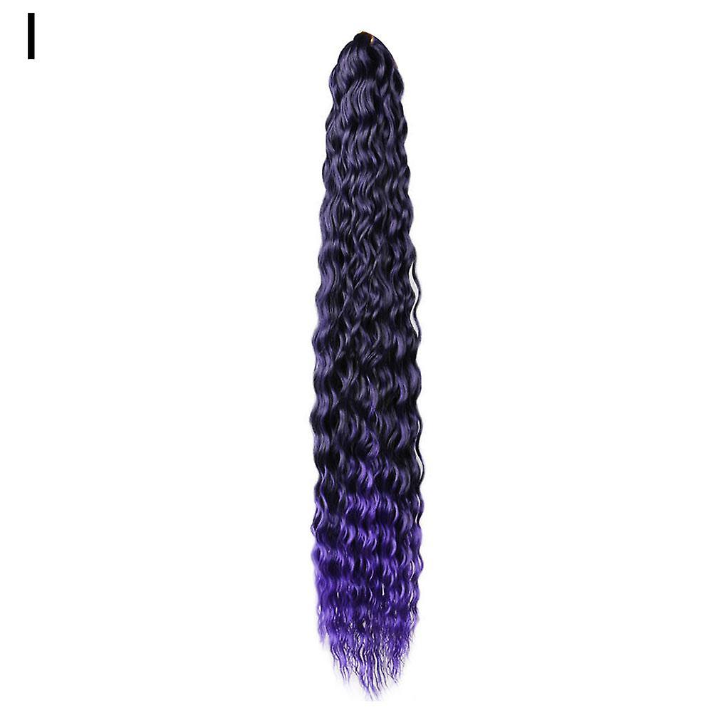 T1B/Purple(I)$Synthetic περούκα από ίνες με μεγάλα σγουρά μαλλιά βελονάκι