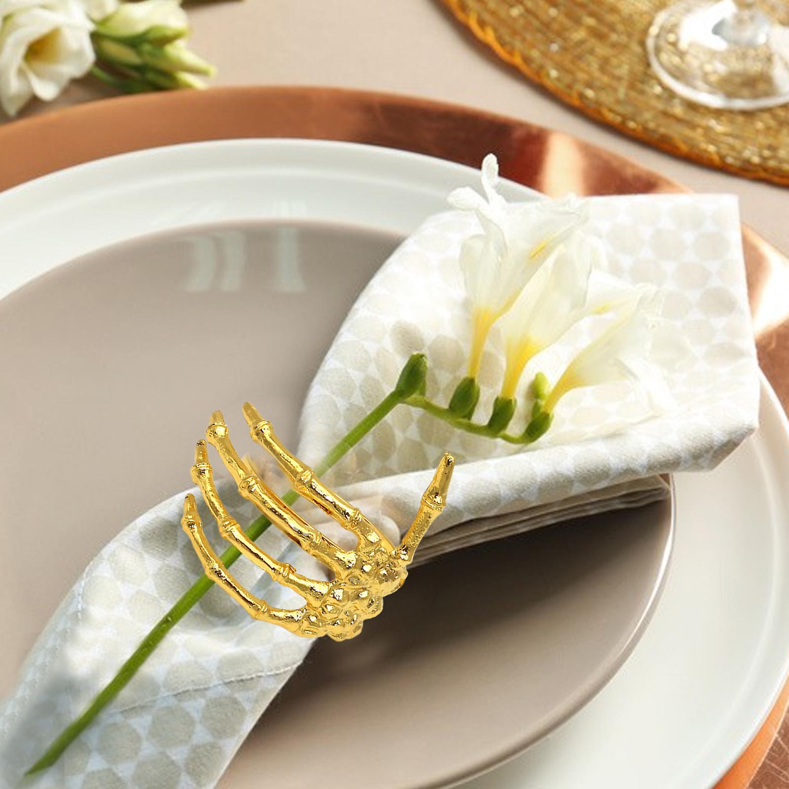 ワイン食器ハロウィンナプキンバックルゴーストハンドナプキンリング合金ナプキンリングシルバー