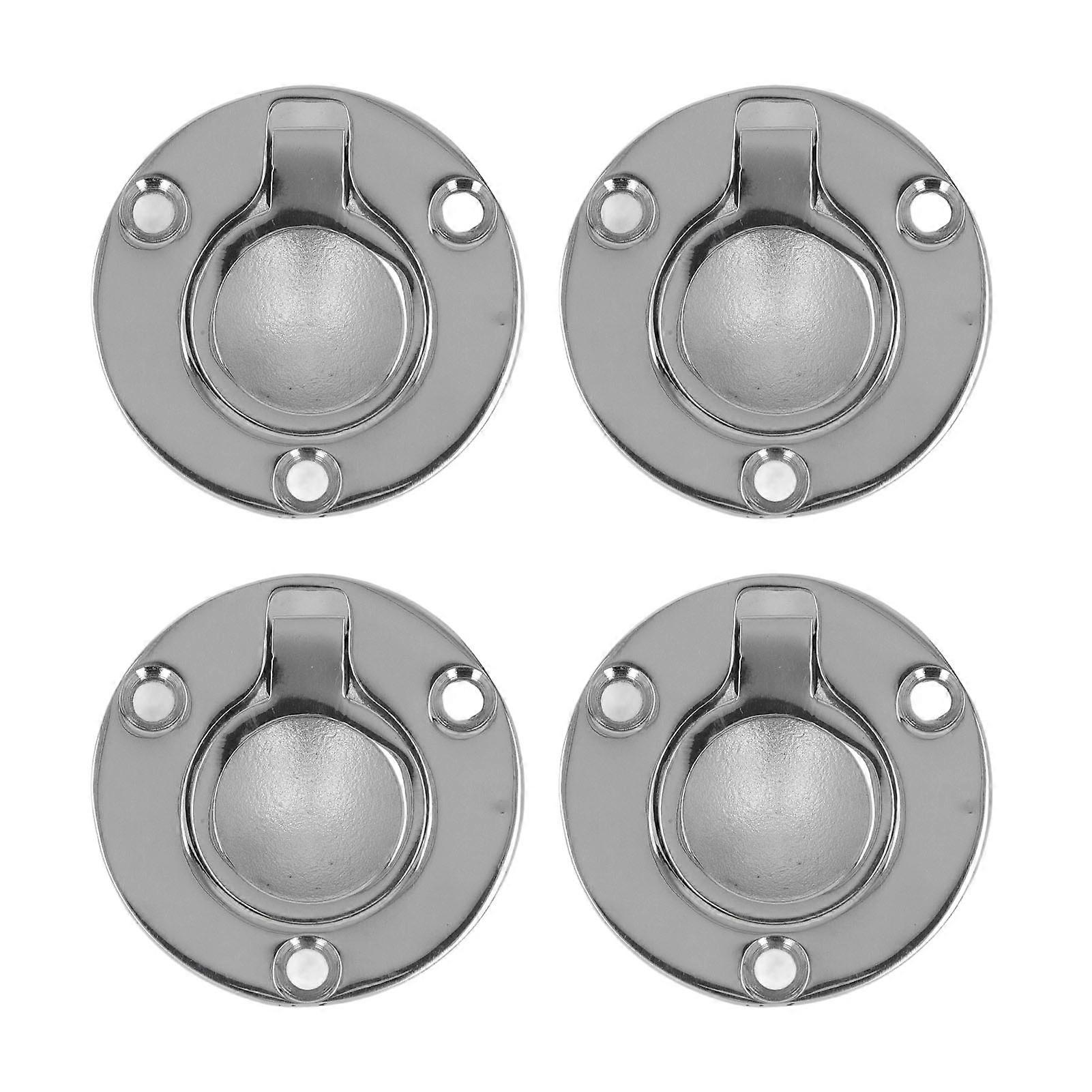 4Pcs M5 Flush Ring Pull Rond Résistant À L’usure En Acier Inoxydable Marine Pont Bateau Rond Pont Encastré Poignée