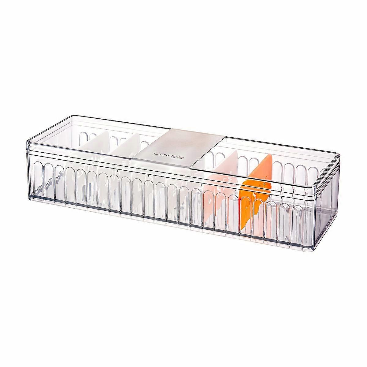 Plastic transparent electronic storage box, can freely divide space, desktop storage box, can be used in the office and home, store wires or other ite