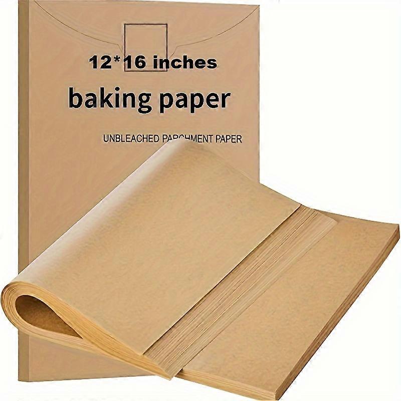"Multi-Purpose" 12X16 Inch Unbleached Parchment Paper Sheets - 50/100 Piece, Non-Stick & Heat Resistant For Baking, Cooking, Grilling, Air Fryer & Ste