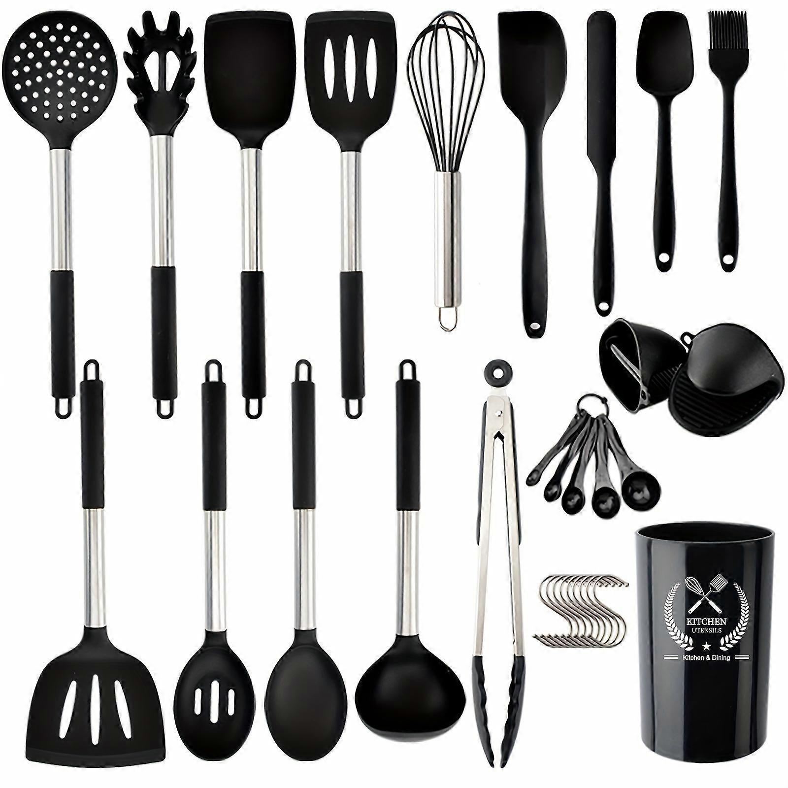 32pcs/set, Silicone Utensil Set, Kitchen Utensil Set, Safety Cooking Utensils Set, Non-Stick Kitchen Tools Set, Cooking Turner, Spatula, Cooking Soup
