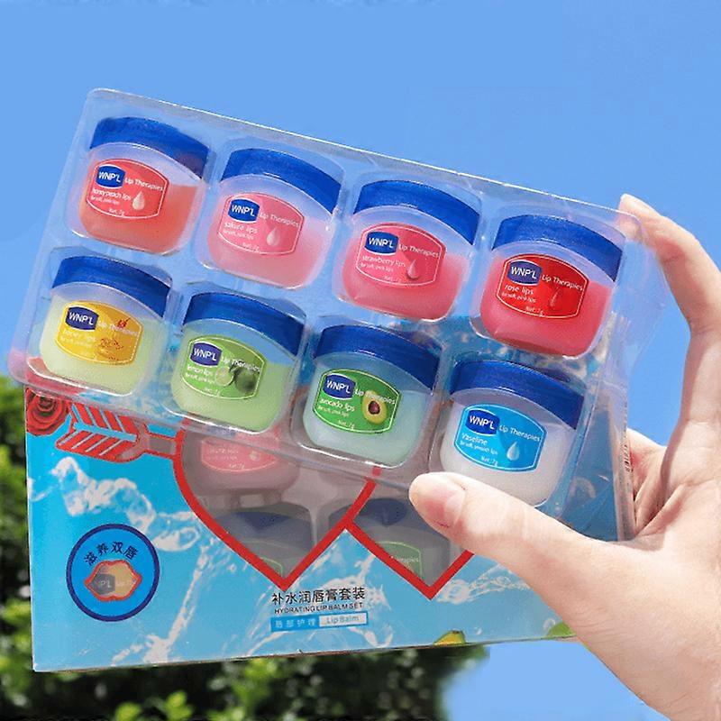 8 Pack Natural Lip Balm, Λεύκανση, Ενυδάτωση, Φρούτα Φράουλας, Μακιγιάζ κατά του κρακ, Θεραπεία Spa, Μακιγιάζ, Σετ Lip Gloss
