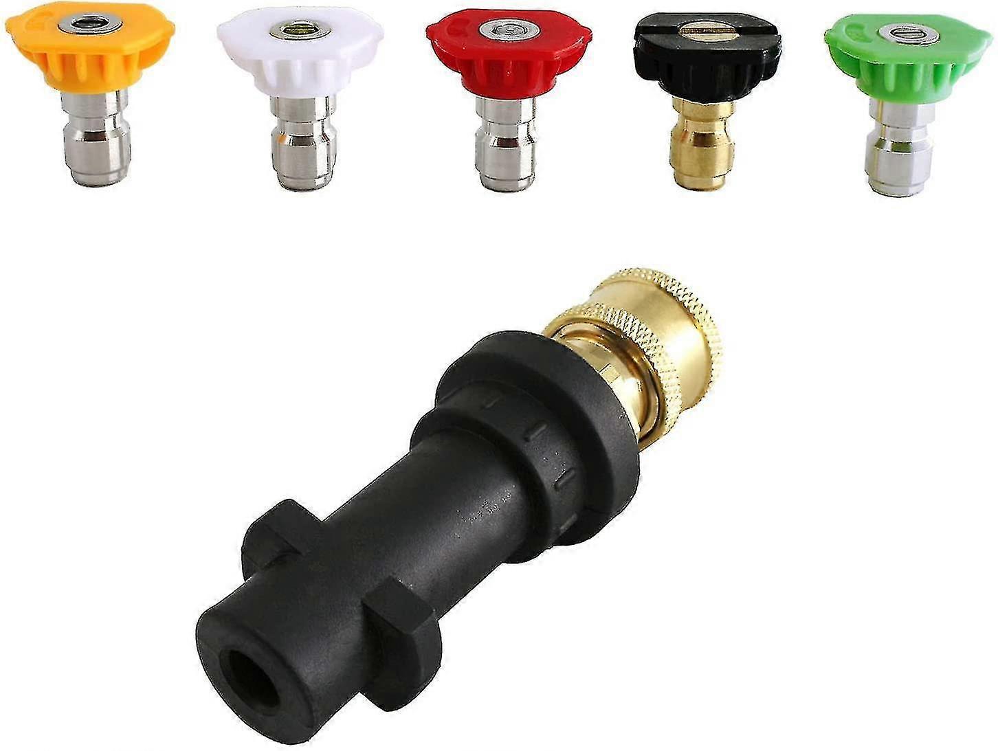 Pressure Washer Adapter, To 6.35mm Quick Connect For Karcher K2-k7, With 5 Pressure Washer Nozzle Ti-YuJia