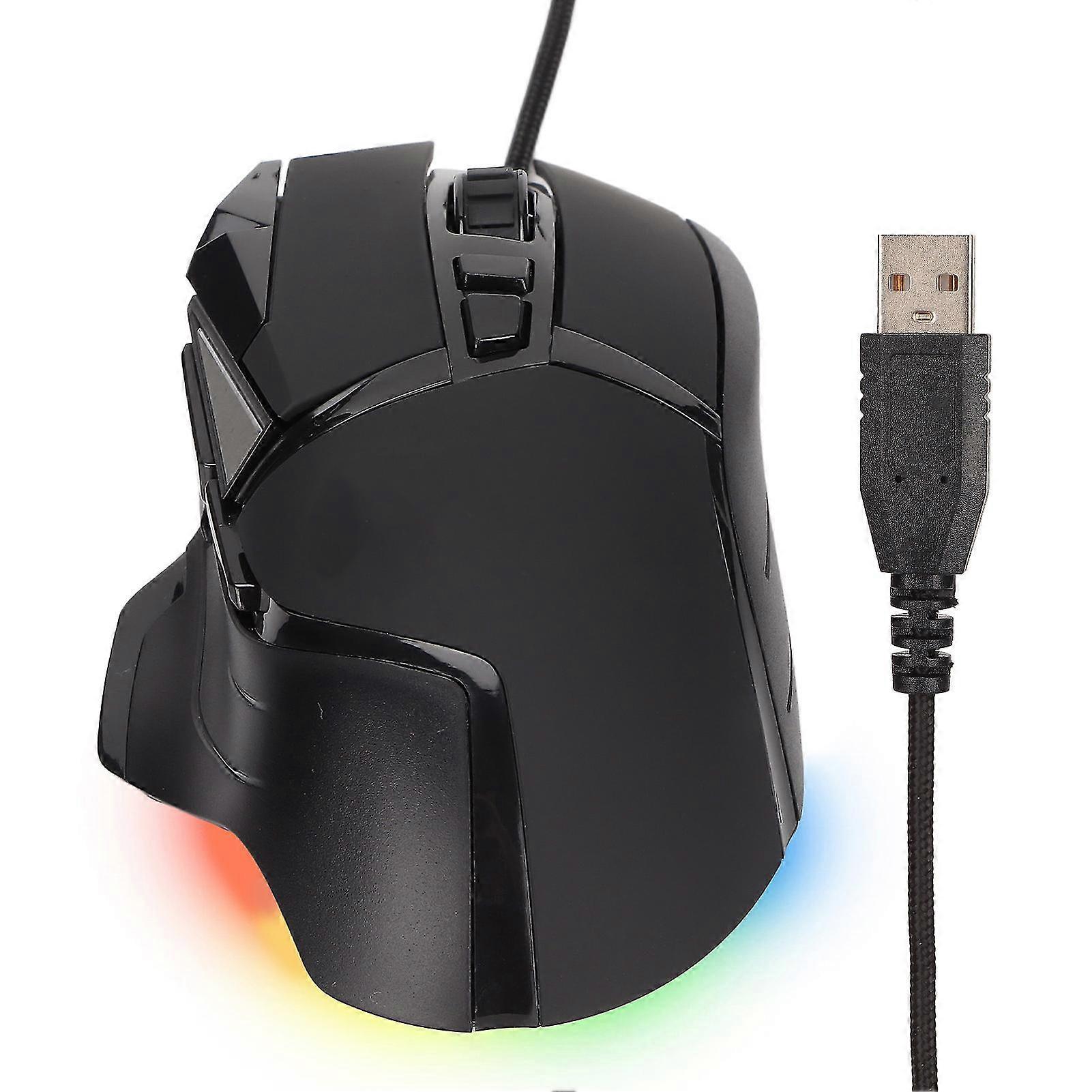 Gaming Mouse Ergonomic Design Adjustable DPI Optical Engine RGB Backlit Plug and Play Wired Mouse-YM