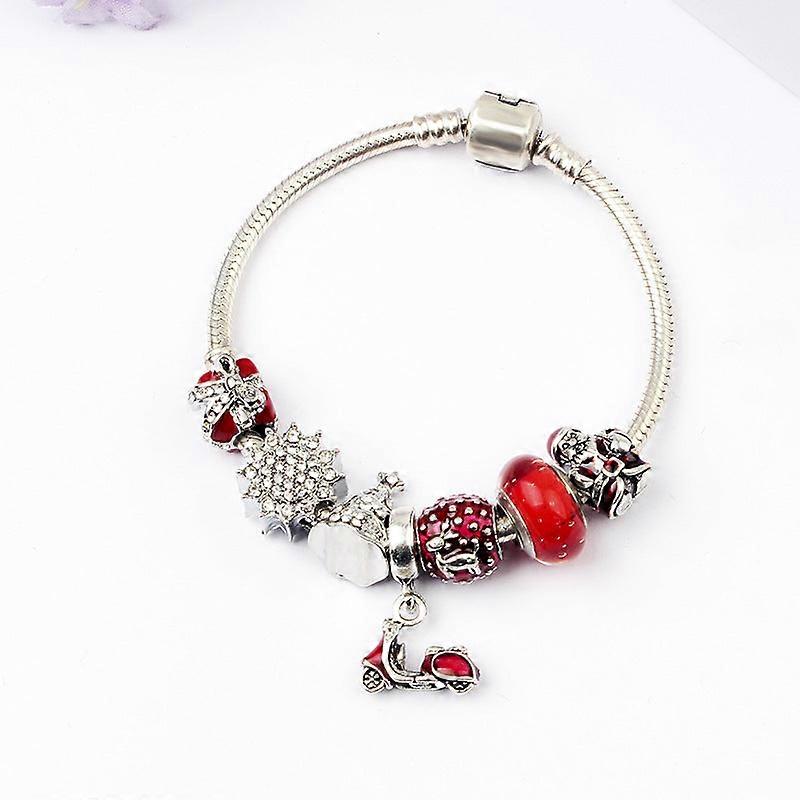 ビーズスネークボーンチェーンカラーグレージングブレスレット赤いオートバイクリスマス子供の日のギフト女の子のための