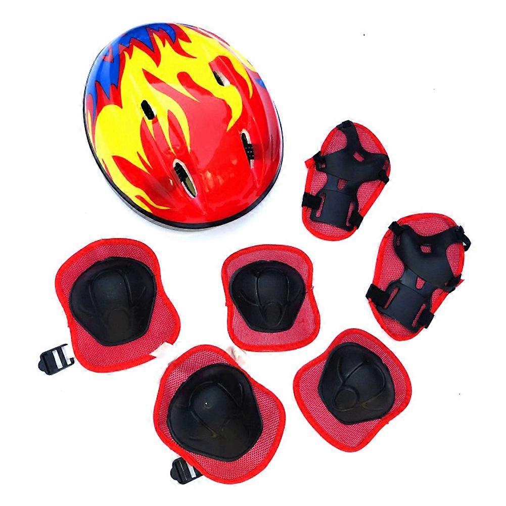3-6 Years Kids Helmet Bicycle 7Pcs/Set Ultralight Children's Protective Gear Girls Cycling Riding H