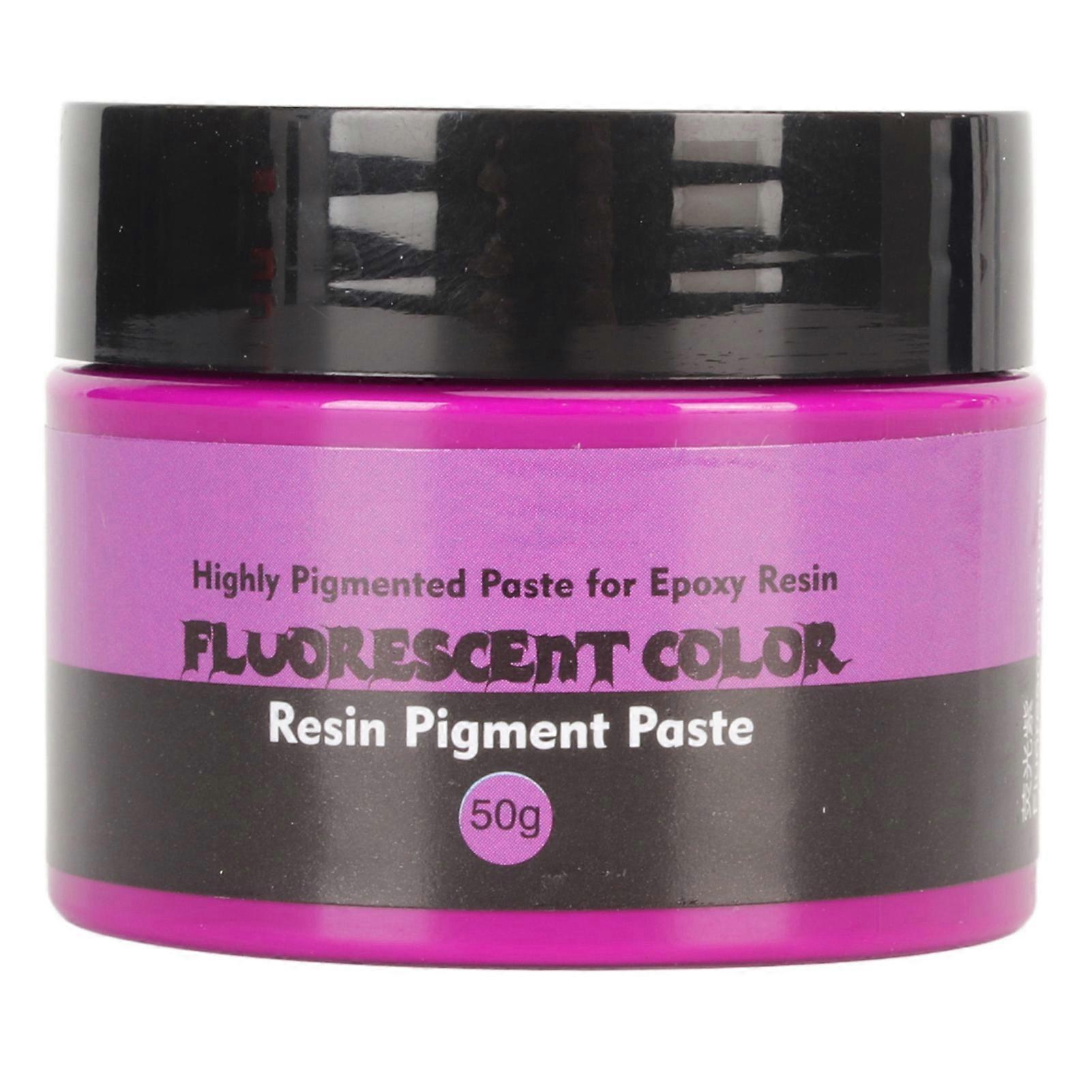 50g Fluorescent Color Resin Pigment Paste High Concentration Highly Pigmented Resin Pigment Paste for DIY Painting Art Fluorescent Purple