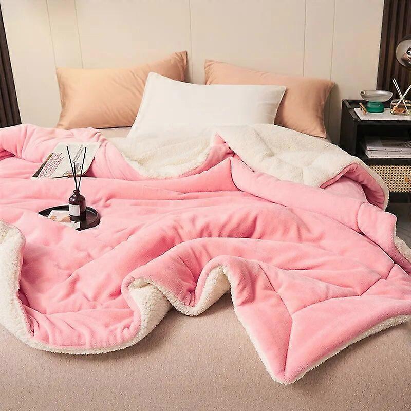 Lamb plush blanket, double-sided ultra soft luxury plush blanket 4 sizes