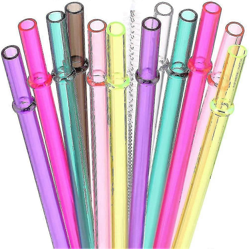 11 Inch Clear Reusable Thick Plastic Replacement Drinking Straws Extra Long