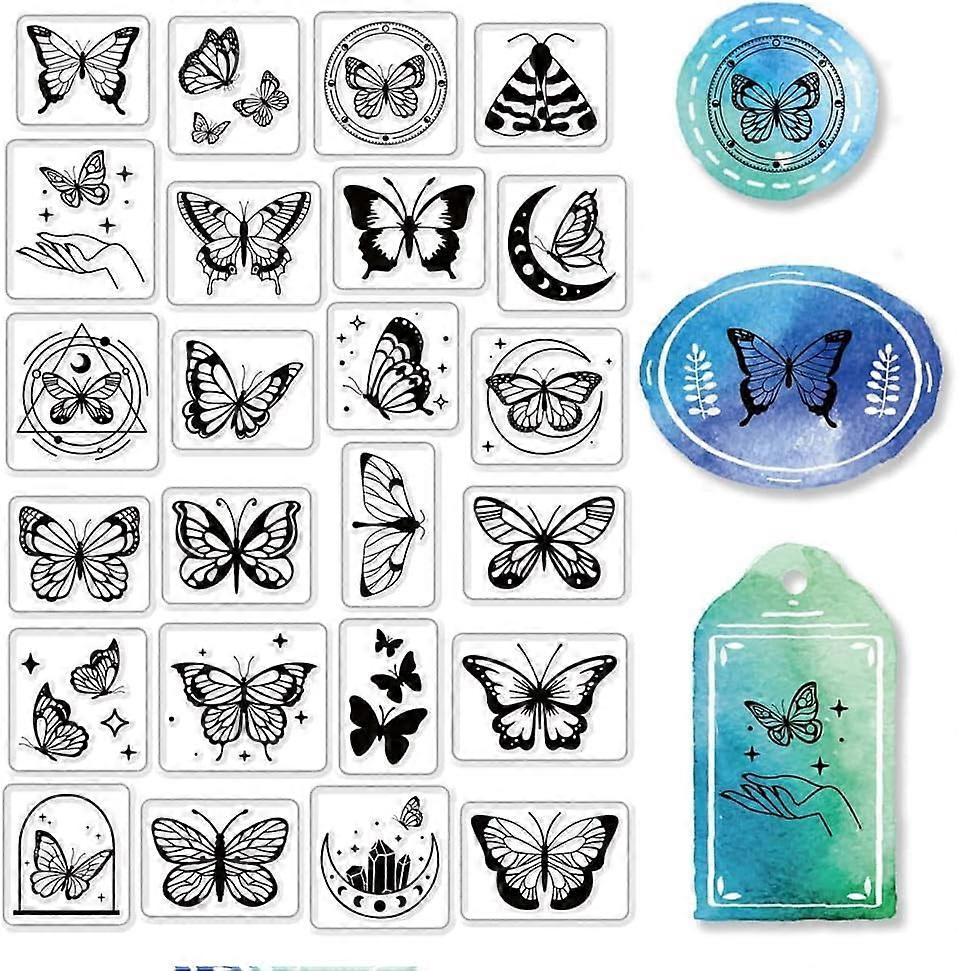 1sheet Butterfly Clear Stamps for Card Making Decoration Scrapbooking Moon Silicone Rubber Stamp
