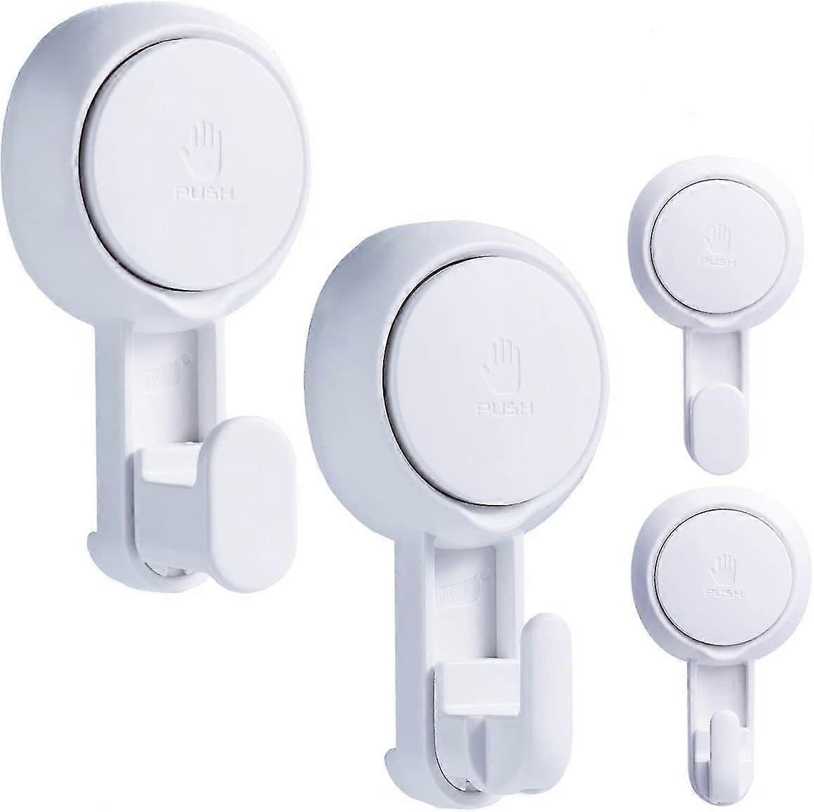 Shower Hook Suction-reusable No Punching Suction Cup Hooks,5kg Super Adsorption,4pcs,white