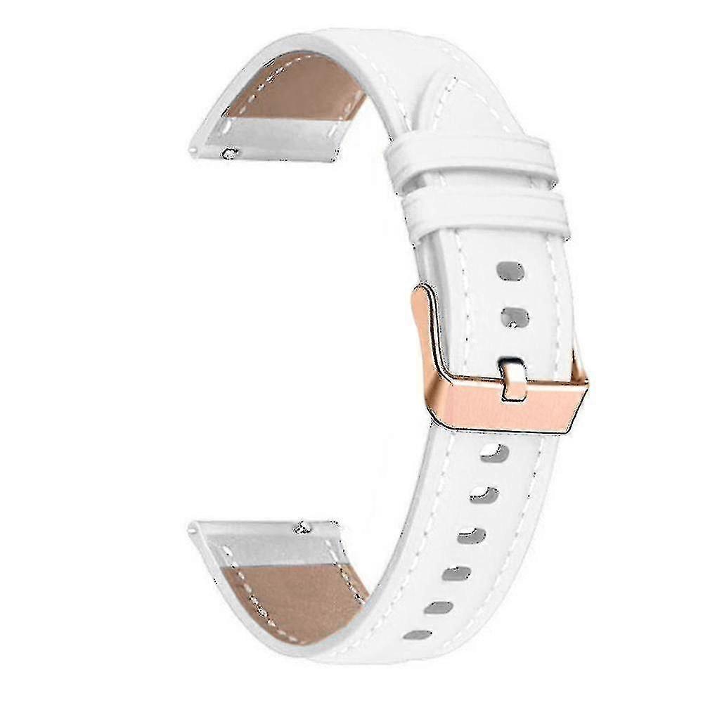 حزام الساعة ل Garmin Venu / sq / sq 2/2 Plus ، حزام جلد البقر الأصلي 20 مم مع مشبك من الذهب الوردي