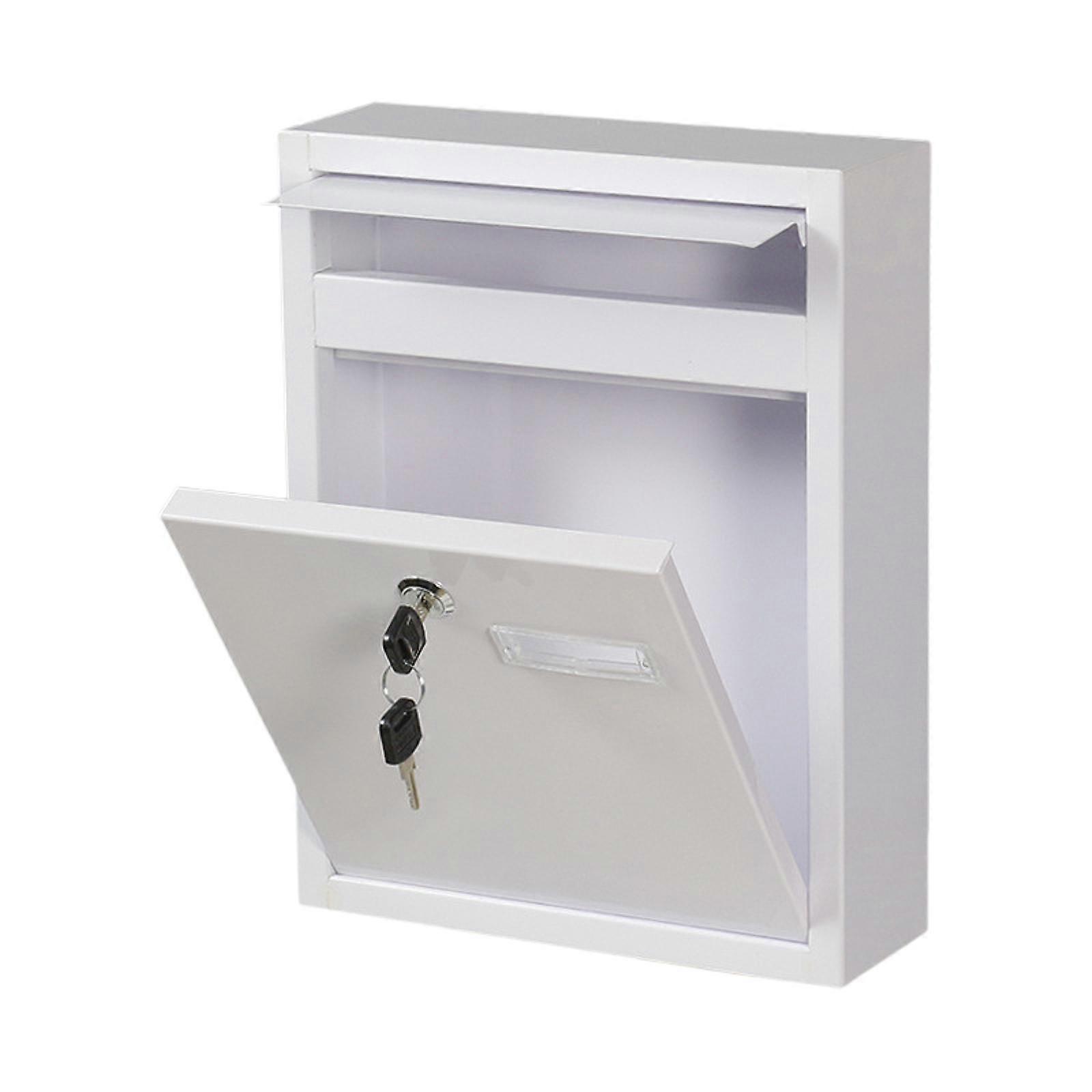 Key Drop Box Postbox Office Voting Comment Box Vote Box Wall Mounted Mailbox White