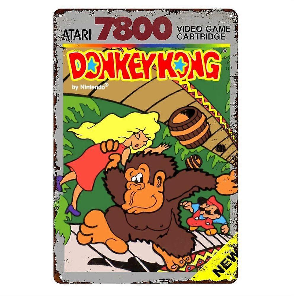 Donkey Kong Atari Retro videopeli Metallijuliste Tinakyltti (8x12 tuumaa) BPA607