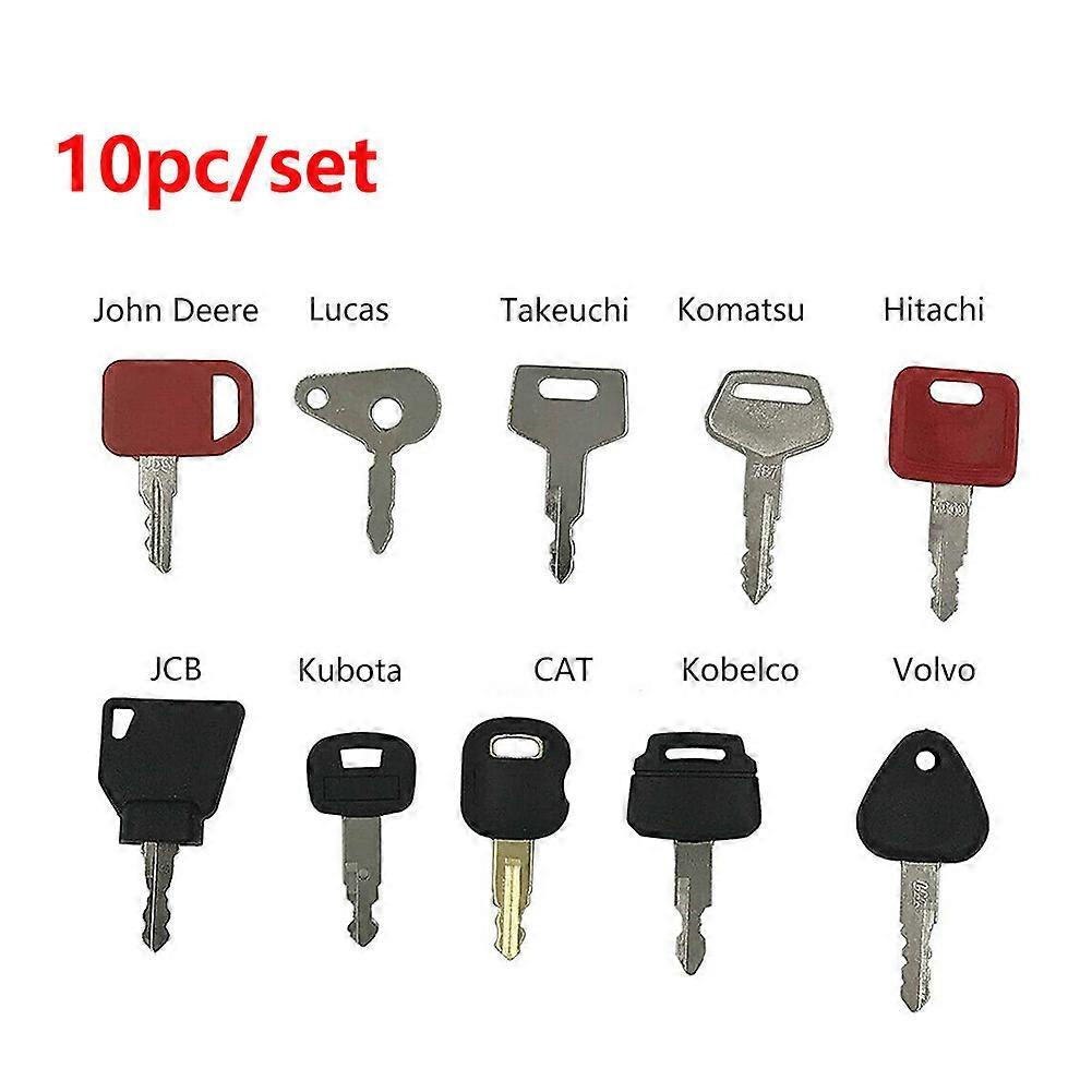 10 KEY SET Master Key Ignition Set For Agricultural + Heavy Plant Machinery For Most Excavators Tractors Heavy Machinery