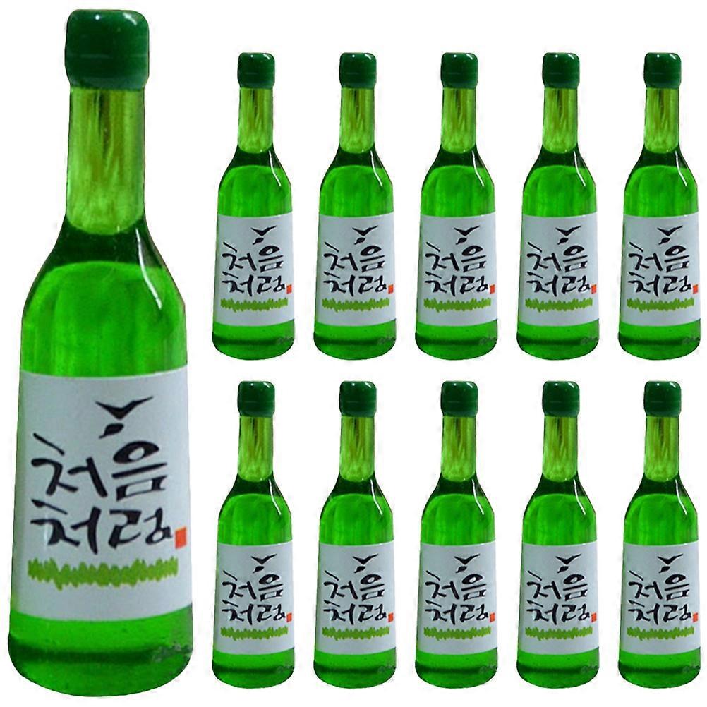 15Pcs Mini Korean Rice Wine Bottles Mini Wine Bottles Statues Lifelike Wine Bottles Mini House Decors