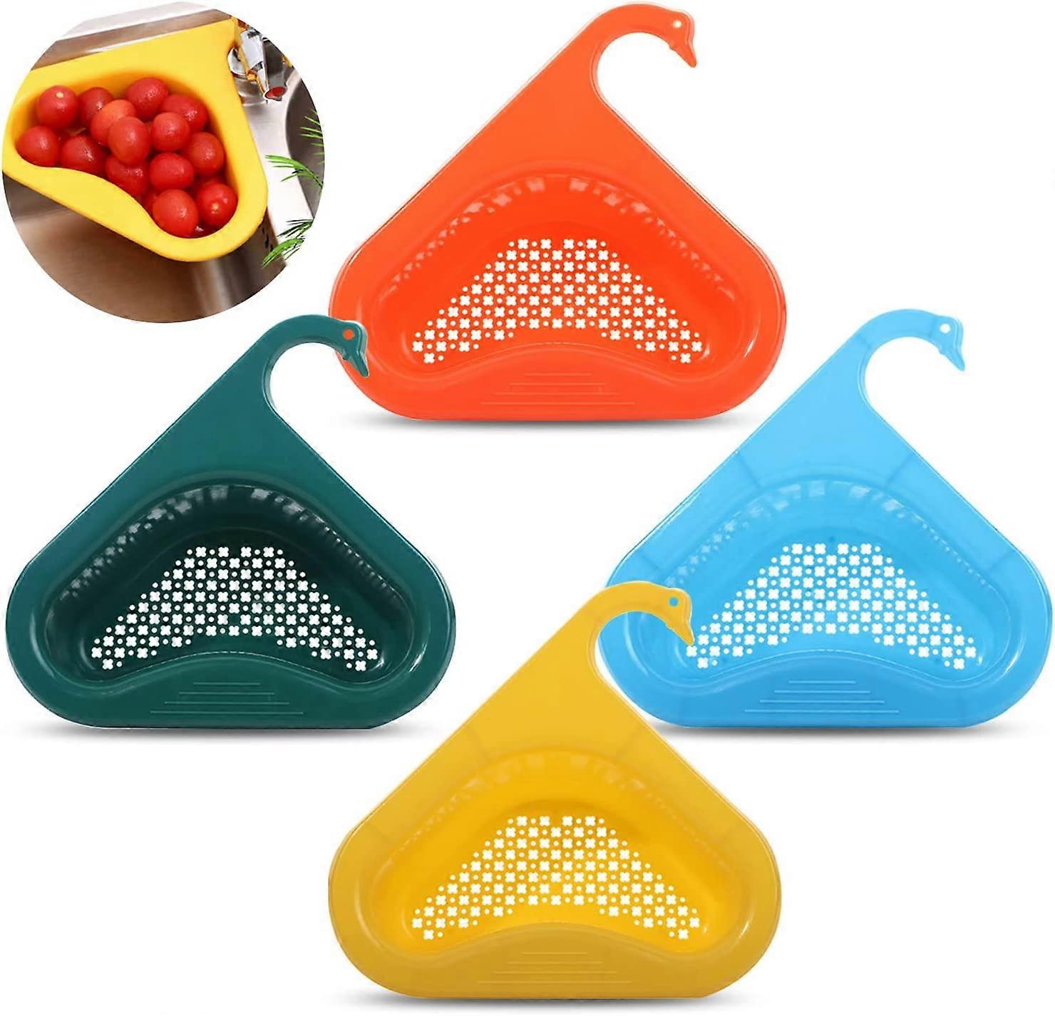 4 Pack Multi-Function Kitchen Sink Filter Basket, Swan Shaped Drain Basket, Triangular Sink Drain Filter,2024 Ping