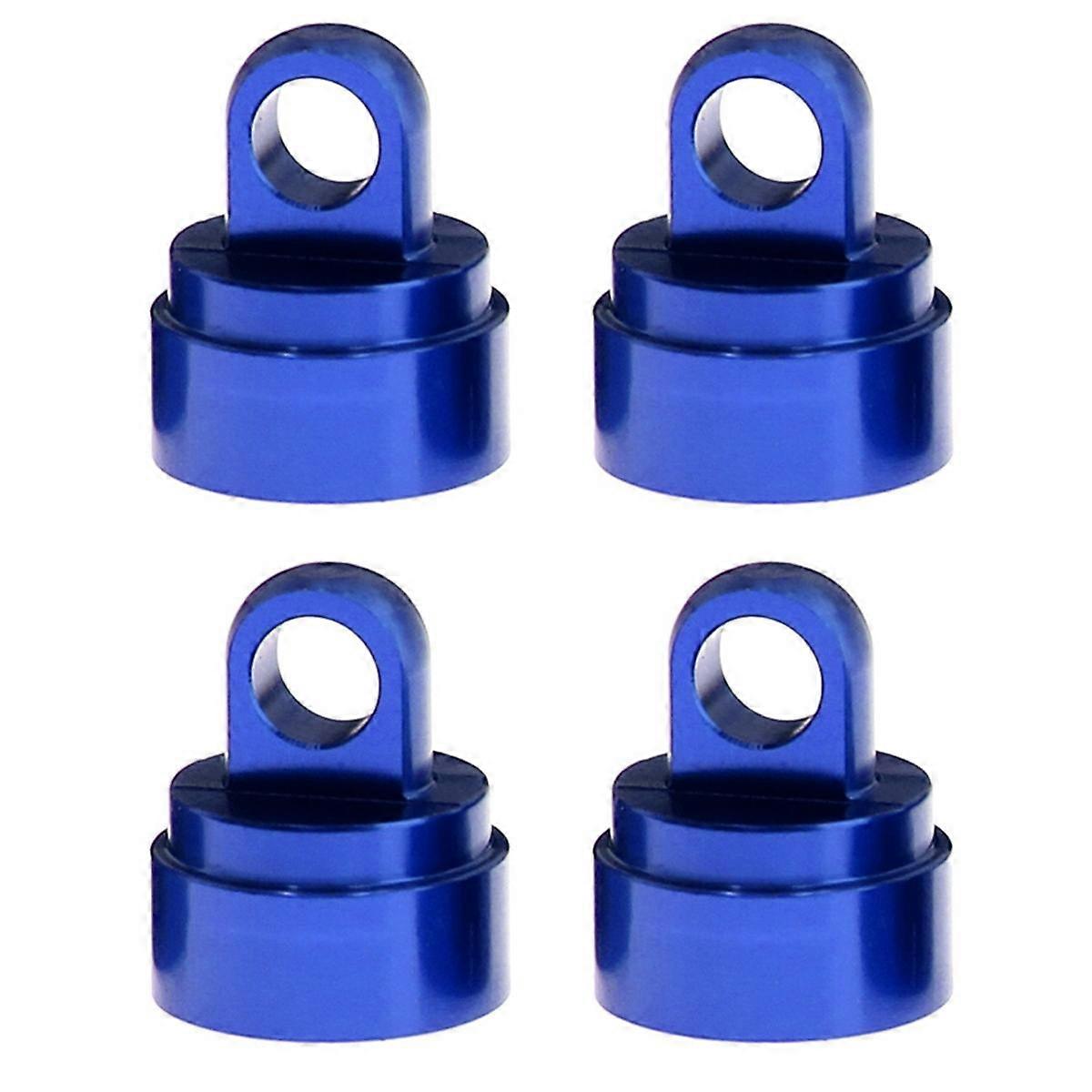 4PCS Machined Alloy Shock Caps Shock Bladder Bottoms Washers Pivot Balls for Slash 2WD 4WD,Blue