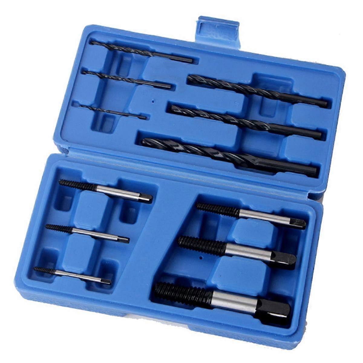 12Pcs Broken Screw Extractor Kit (No.1-No.6 Extractor Plus 6 Supporting Drills) is Used to Remove P