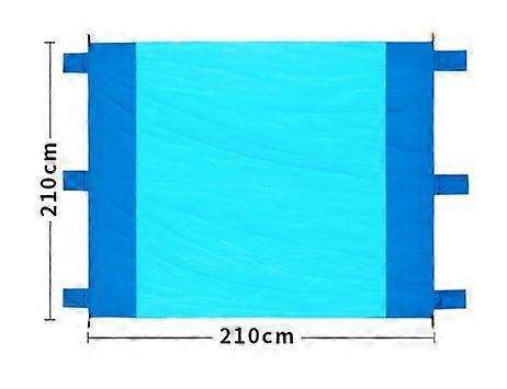 210x210cm Tappetino da spiaggia Coperta da picnic con 4 pali Antisabbia Impermeabile Portatile Ultra leggero Facile da imballare S- FF R ZD