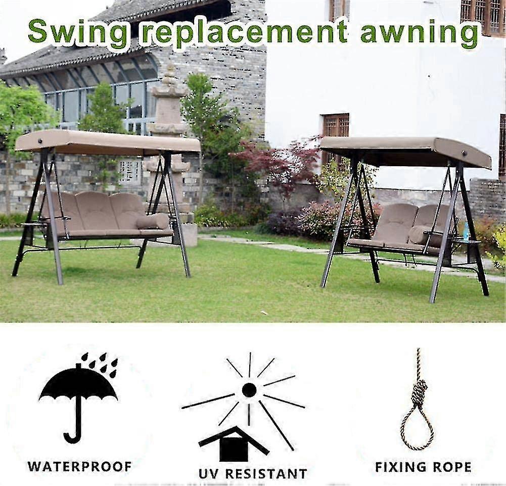 3 Seater Garden Swing Replacement Canopy & Seat Cover – Waterproof 210D Oxford Fabric, Red, Sun & Rain Protection