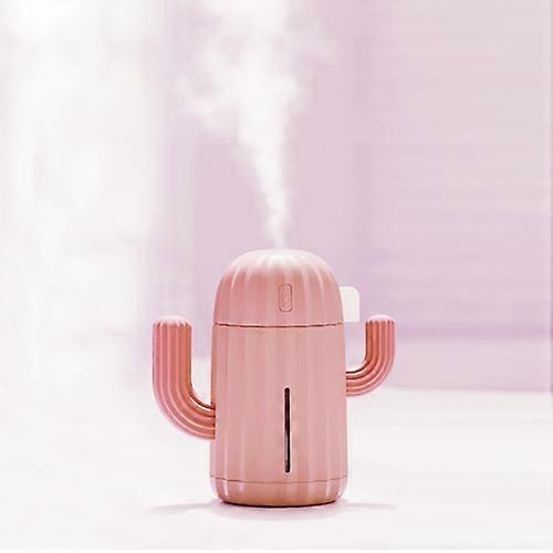Cactus Shape Silicone Portable Mute Desktop Air Humidifier with Night Light