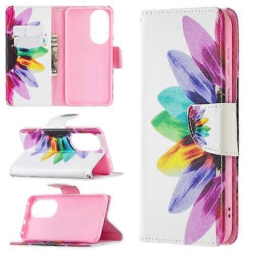 For Huawei P50 Colored Drawing Pattern Horizontal Flip Leather Phone Case