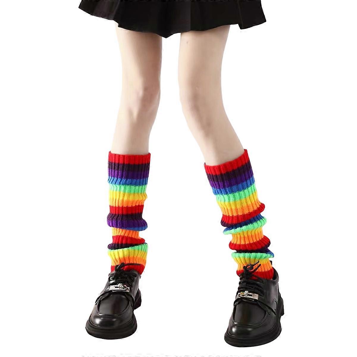 レッグウォーマーソフトスタイリッシュファンシーウィンター80年代パーティーダンスネオンロングレッグウォーマー女性女の子レディース